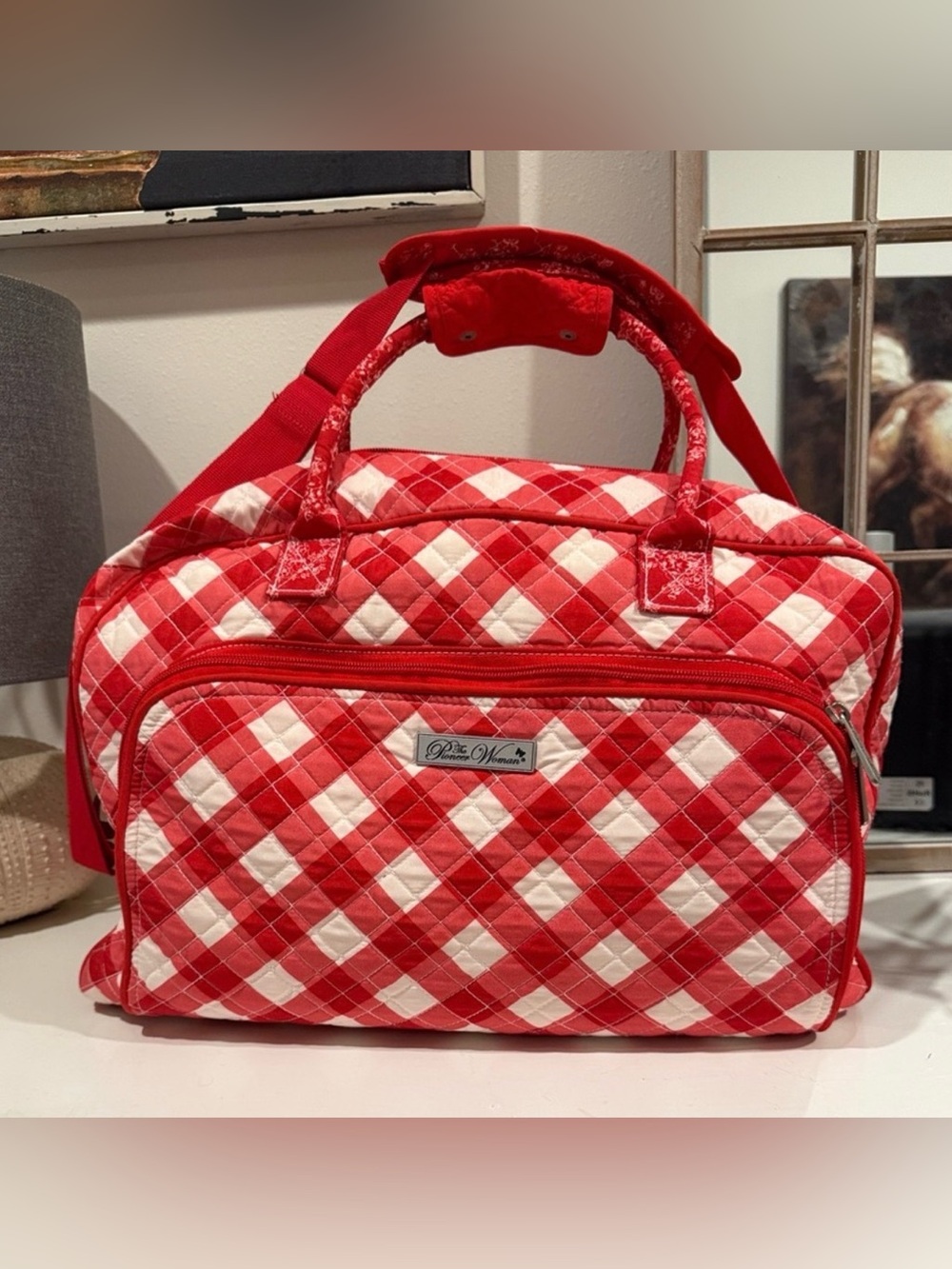 The Pioneer Woman Charming Check Travel Tote